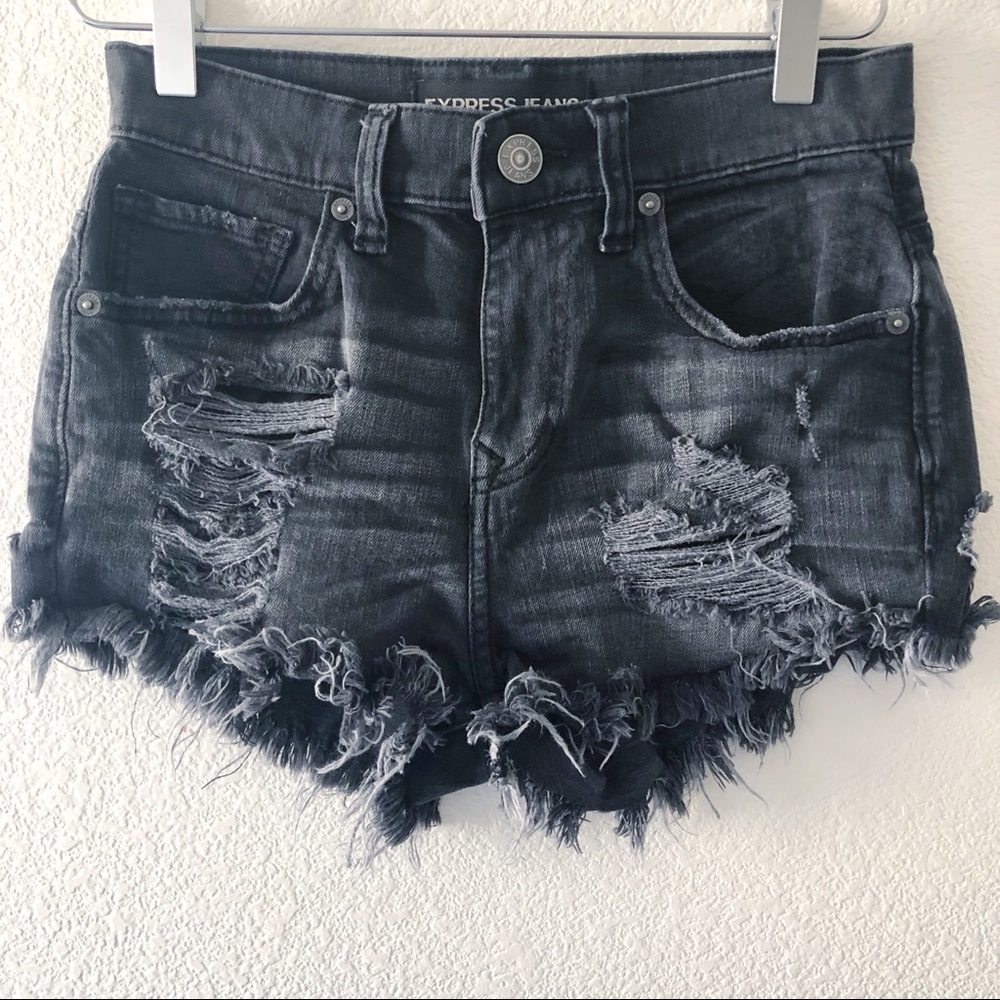 Express distressed shorts